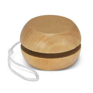 Mini jouet Yoyo en bois Burlywood rond avec logo personnalisé pour enfants - Product Image 1