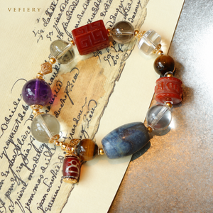 Natural Agate Mixed <b>Crystal</b> Colorful Beaded Stretch <b>Bracelet</b> with Gold Tone Details <b>for</b> <b>Women</b> Custom Jewelry Wholesale - Product Image 4