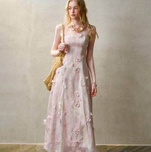 Falda Larga o Corta Romántica Estilo Vintage con Estampado de Flores de Cerezo Rosa, Personalizable, de Poliéster, Cintura Alta, Dos Usos - Product Image 1