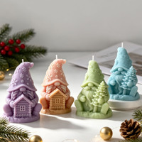Moule en silicone HY pour elfe de Noël, gnome, maison d'arbre de Noël, forme de nain, pour bougies parfumées, décoration de Noël pour la maison