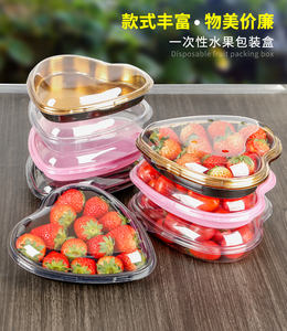 高品質透明ハート型フルーツベリートレイ容器リサイクル可能包装箱食品用卸売 - Product Image 2