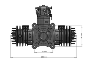 New DLE120 <b>Gasoline</b> Engine UAV Power System 180W Exhaust 120CC Twin Cylinder Power Generation System RC Airplane - Product Image 4