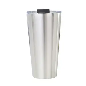 16oz 30oz Tasse à café de voyage conique simple en acier inoxydable Isolateur sous vide Sublimation gobelet mince blanc