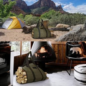 Free Sample Oxford Firewood Carrier Log Tote Bag <b>Fire</b> <b>Pit</b> Sturdy Wood <b>Large</b> Tote Bag Camping Indoor Firewood Logs - Product Image 6