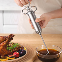 Injecteur de marinade 2 oz, outil d'assaisonnement pour rôtis, design minimaliste moderne, personnalisable, aiguille à dinde en acier inoxydable 304