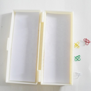 Lames de microscope biologique en verre et plastique transparent, 50 pièces, boîtes de rangement pour lames préparées pour étudiants et enseignants - Product Image 1