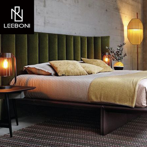 <span class=keywords><strong>Leon</strong></span> Furniture Nueva moda Tela de alta calidad Estilo italiano real Lujo moderno Cama suave de cuero moderno - Product Image 2