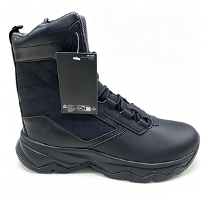 Bottes d'hiver imperméables en cuir PU noir pour hommes TSB78, semelle épaisse antidérapante, bottes de marche chaudes pour l'extérieur, vente en gros - Product Image 6