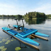 Vélo aquatique gonflable en PVC, série WB, bleu, avec logo personnalisé imprimé, pour usage extérieur, resorts et surfaces marines – Fabrication OEM/ODM