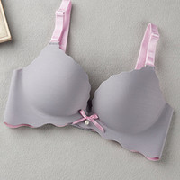 Soutien-gorge push-up sans fil tendance pour adolescentes avec design color-block macaron sans couture, style sexy