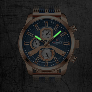 <span class=keywords><strong>นาฬิกา</strong></span>ควอตซ์ <span class=keywords><strong>NAVIFORCE</strong></span> รุ่น NF9211 สำหรับผู้ชาย แสดงวันและวันที่ สายตาข่ายเหล็ก ดีไซน์ทันสมัย พร้อมปฏิทิน - Product Image 5