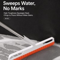 Nettoyeur de vitres télescopique avec lame en caoutchouc haute résistance, sans traces d'eau, pour nettoyer les murs de douche en verre
