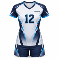Maillot de volley-ball personnalisé pour femmes, manches courtes, design imprimé intégral, uniforme d'équipe sublimé, club et école, OEM