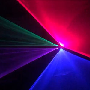 Rectángulo Cuatro cabezas de escaneo de línea láser a todo color de línea láser Luz DJ Disco Show Night Club RGB Stage Laser Light - Product Image 2