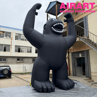 Ballon en PVC noir en forme de gorille pour la décoration d'événements en plein air, mascotte de gorille gonflable pour les idées de fêtes de carnaval