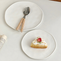 Assiette plate, assiette légère, assiette à dessert, assiette élégante, vaisselle haut de gamme, plateau à pâtisserie en céramique