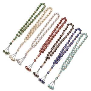 Exquisita Misbaha de Resina con Patrón Étnico Grabado con Láser de Flor de Ciruelo, 12mm, 33 Cuentas, Portátil, para el Adoración Islámica Zikr - Product Image 1