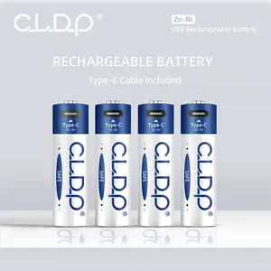 Logo personnalisé Oem AA AAA usb batterie rechargeable 1.5v lithium ion 1.6v Nickel Zinc usb type c port batteries rechargeables