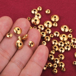 Perles entretoises rondes 4mm 5mm 6mm |   Perles de positionnement en acier inoxydable plaqué or PVD 18 carats pour la création de bijoux DIY (bracelets, colliers) - Product Image 2