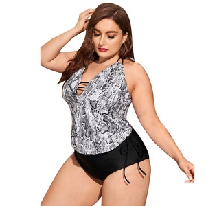 Nieuwe Design Skin Snake Print Grote Badpakken Sexy Plus Size Damesbadkleding Bikini Te Koop - Product Image 1