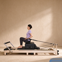 MJD Concentrated Qualifié Pilates Reformer en bois massif robuste avec poids réglable pour la formation d'élite, assemblé