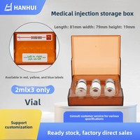 Boîte de rangement pour ampoules en plastique PS transparente marron moderne, durable et opaque, pour médicaments, pour chariot d'urgence hospitalier