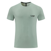 T-shirt de sport respirant à col rond et manches courtes pour homme, coupe ajustée, couleur unie, haute élasticité, taille 4XL, avec logo personnalisé
