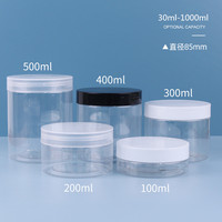 Pots en plastique PET de 30 ml/60 ml/120 ml/150 ml/200 ml/250 ml/300 ml/500 ml/1000 ml, contenants cosmétiques avec couvercles