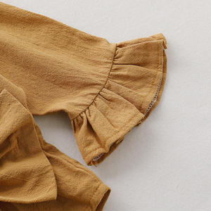 Ropa de Verano de Buena Calidad para Bebés Prematuros de 0 a 3 Años, Mono de Algodón de Manga Larga con Lazo, Cuello Redondo y Manga Acampanada - Product Image 5