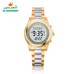 Montres de prière islamiques classiques pour hommes Ha-6382 en acier inoxydable, montre <span class=keywords><strong>Al</strong></span> <span class=keywords><strong>Harameen</strong></span> originale, vente en gros - Product Image 3