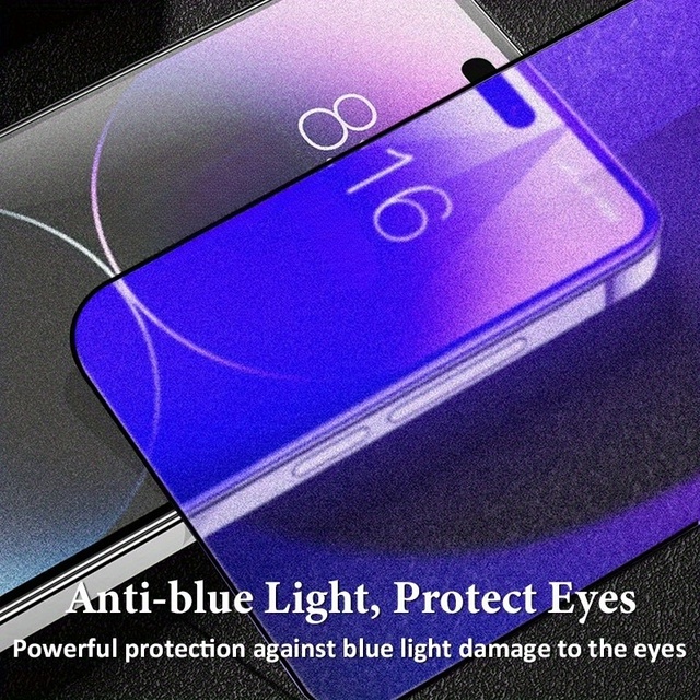 3pcs Anti-Blue Light Matte Tempered Glass Screen Protector for iPhone 18, 17, 16, 15 - Protects Eyes From Glare and Blue Light