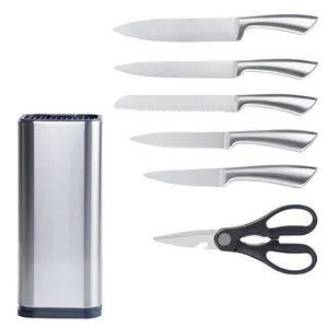 Sıcak satış 7 adet mutfak bıçakları Set çok fonksiyonlu mutfak bıçağı paslanmaz çelik şef bıçağı
