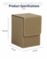 Boîte de rangement pour cartes à collectionner en cuir PU personnalisé, grande capacité, ouverture par le haut