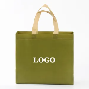 Venta caliente bolsas promocionales con logotipo de lujo personalizado no tejido reutilizable bolsa de compras portátil portador PP bolsas no tejidas