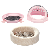 Sac de transport de luxe 2-en-1 pour chat et lapin, en plastique, avec lit moelleux, pour extérieur et voyage