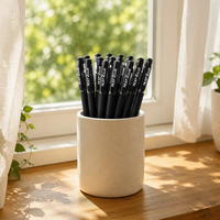 Stylo Gel Rétractable avec Corps Mat, Pointe Aiguille Noire, Vente en Gros, Idéal pour Bureau, École, Examens, Personnalisation OEM, Toucher Doux