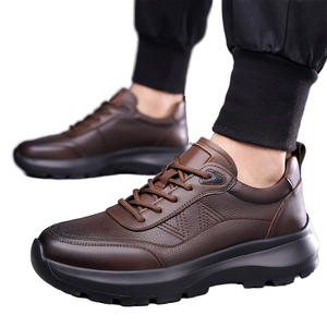 Genuine Leather Retro Breathable Casual <b>Shoes</b> <b>Men</b> 2026 New Autumn <b>Lightweight</b> Soft Sole Height-Increasing Business - Product Image 1