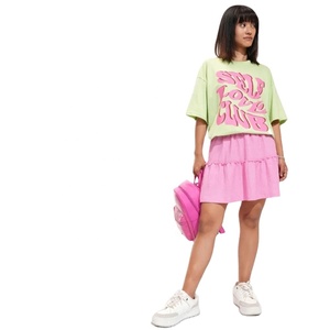 Nueva Camiseta Holgada de Diseño Personalizado para Mujer, Tejida, 100% Algodón Ecológico, Estampada, Informal, para Fiestas de Verano y Uso Diario - Product Image 2