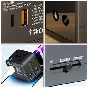 Custom EU AU US Travel <b>Power</b> <b>Adapter</b> International Universal Adapt <b>Plug</b> <b>Adapter</b> With Logo - Product Image 4