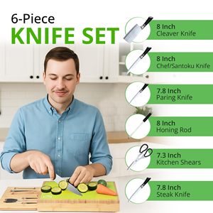 Tabla de Cortar Grande de Bambú para Cocina, Juego de Tablas de Cortar con Contenedores de Almacenamiento, Tabla de Cortar Grande Extraíble con Contenedores - Product Image 6