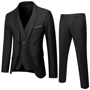 Nouvelle tendance veste trois pièces pour hommes + gilet + pantalon costume Slim marié et marié robe de mariée costume décontracté <span class=keywords><strong>Blazer</strong></span> Slim - Product Image 6