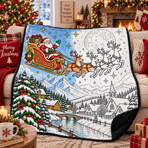 Couverture en flanelle lavable à personnaliser pour Noël, à colorier soi-même, pour enfants et famille, pour des moments amusants en famille pendant les vacances d'hiver - Product Image 4