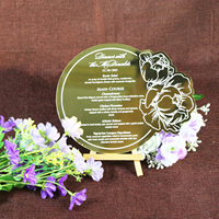 Tarjeta de Menú con Diseño Floral Recortado, Impresión Personalizada para Eventos o Bodas, Papelería para Fiestas