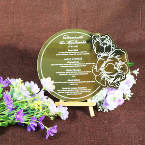 Carte de <span class=keywords><strong>menu</strong></span> découpée à la forme florale, conception de carte de <span class=keywords><strong>menu</strong></span> avec impression personnalisée pour les événements ou les mariages, <span class=keywords><strong>papeterie</strong></span> - Product Image 2