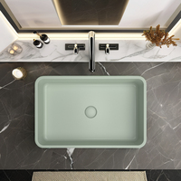 Lavabo rectangulaire en béton moderne Mohom, lavabo multifonction pour le lavage des cheveux, salle de bain pour utilisation en cuisine