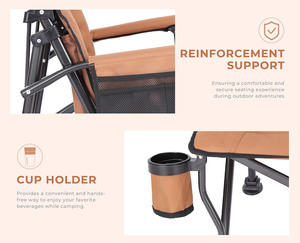 Sillas Plegables de Playa, Jardín y Camping, Reclinables, Portátiles, de Lujo, con Respaldo Ajustable y Diseño Personalizado de Oriente Medio - Product Image 4