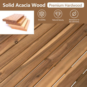 4-Piece Modern Solid Acacia Wood Outdoor Patio <b>Sofa</b> <b>Set</b> with Coffee Table Waterproof Cushions Beige - Product Image 6