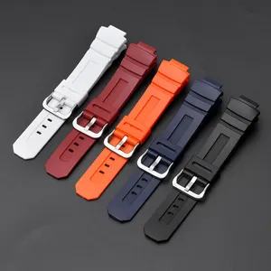 Rubber Watch Bands Straps For Casio AW-590/591 AWG-M100 G-7700 16mm Replacement Watch Accessories Wholesale Wristband