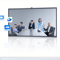 Tableau blanc numérique intelligent LCD 65 pouces 1080p avec écran tactile, support au sol, structure entièrement métallique, polyvalent pour le bureau, l'école, la salle de classe