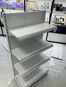 Heavy Duty Double-Sided Gondola Supermarket <b>Shelves</b> Metal Display Racks Perforated Shelving Quick Installation for Retail Stores - Product Image 5